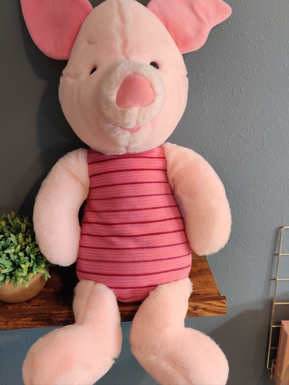 Large Piglet Plush 20" Vintage Walt Disney Winnie The Pooh Pig Character Big